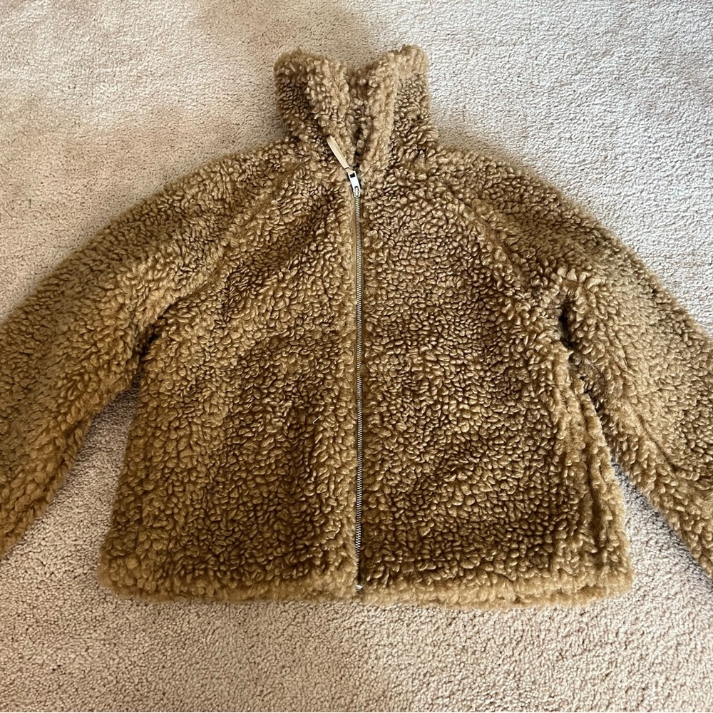 Cropped teddy jacket